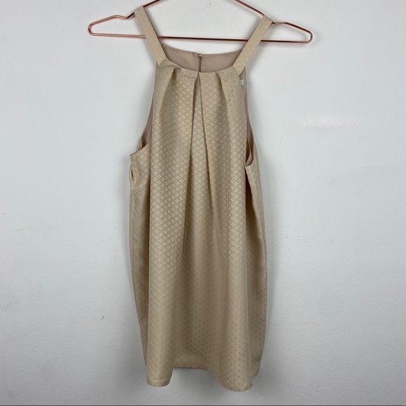 Trina Turk Tops - Trina Turk Gold Metallic Silk Sleeveless Blouse 8